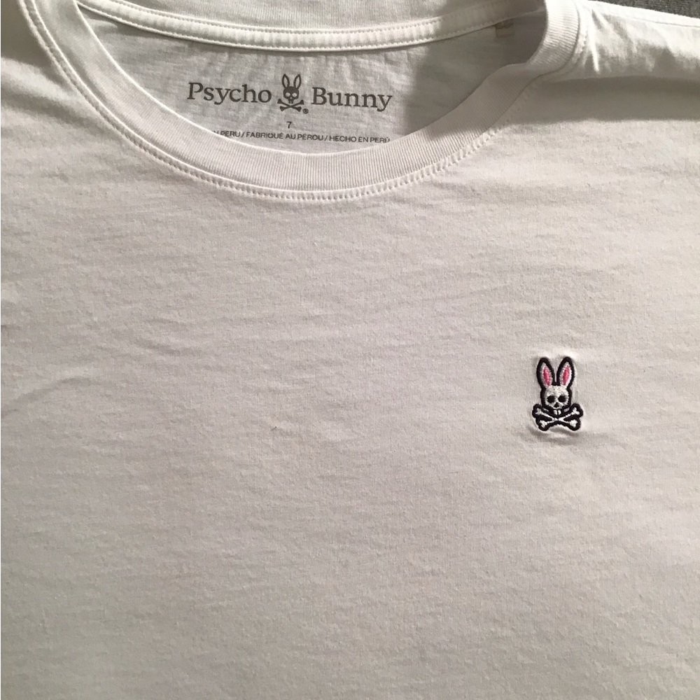 Classic Short Sleeve Crew Tee Psycho Bunny Size 7 White